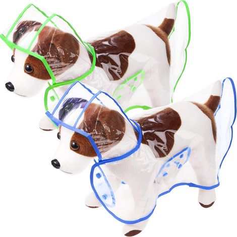 Lot de 2 imperméables transparents pour chien avec capuche R (1/5)