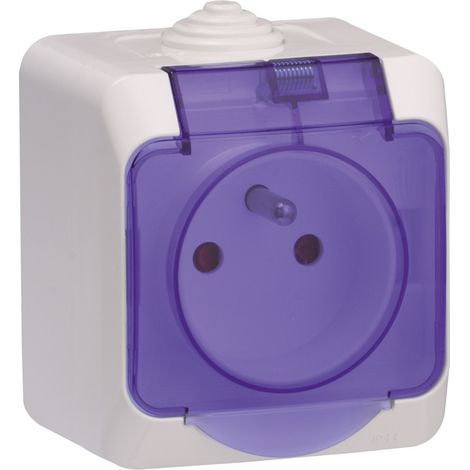 Prise 2P+T avec cache bleu - Cedar Plus - Schneider