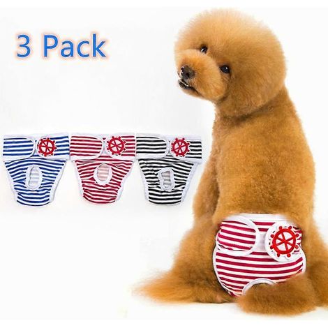 Taille : XL Culottes hygiéniques pour chien Réutilisables et lavables, Culottes menstruelles hygiéniques, Culottes physiologiques pour animaux de compagnie, Lot de 3 (1/5)