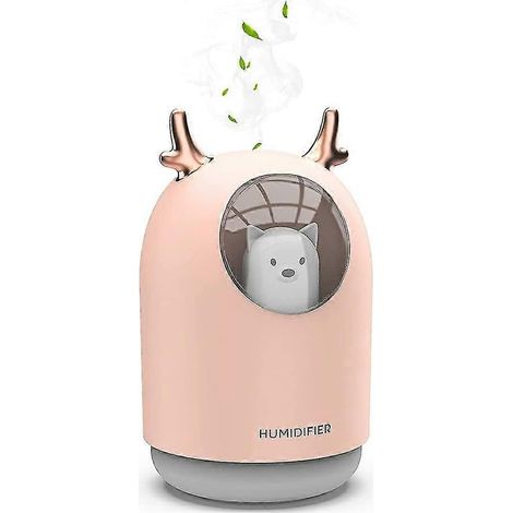 Humidificateur d'air pour bébé, silencieux et ultrasonique, avec diffuseur d'huiles essentielles, 7 couleurs de lumière, 12 modes d'éclairage, arrêt automatique, 300 ml