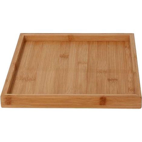 Plateau en bambou naturel carré 25x25x2,5 cm (1/2)