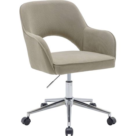 sweeek - Bürostuhl mit Rollen, Cord, verchromtes Gestell (1/5)
