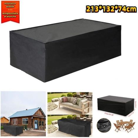 Gartenmöbelabdeckung - Staubdicht - Wasserdicht - Schwarz - 213x132x74 cm (1/4)