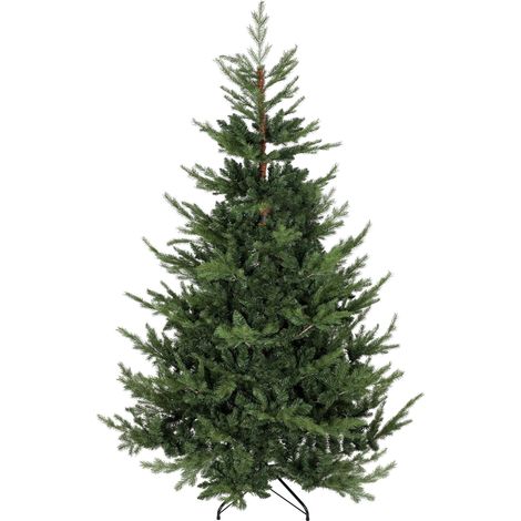 Sapin de Noël artificiel, aspect réaliste, montage rapide, plastique, vert, 140 x 140 x 210 cm (1/5)