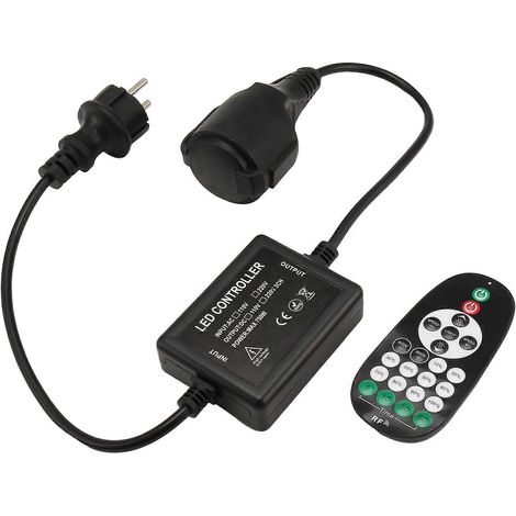 Controller LED dimmerabile da 750 W, alimentazione CA 220 V, telecomando a 23 tasti per strisce LED, luci natalizie e feste, spina europea. (1/5)