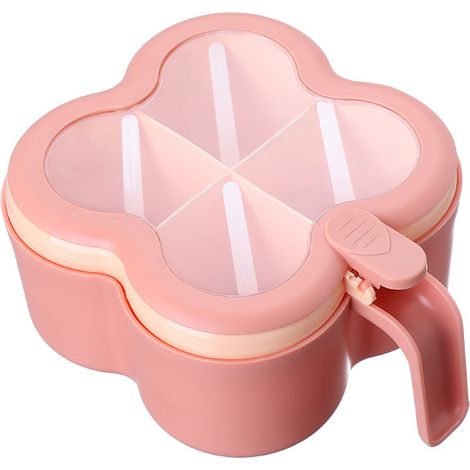 Boîte de rangement pour épices 4 en 1 en ABS, comprenant sel et poivre, 4 compartiments vides et un distributeur d'épices pratique pour poivre, sel et sucre. (1/5)