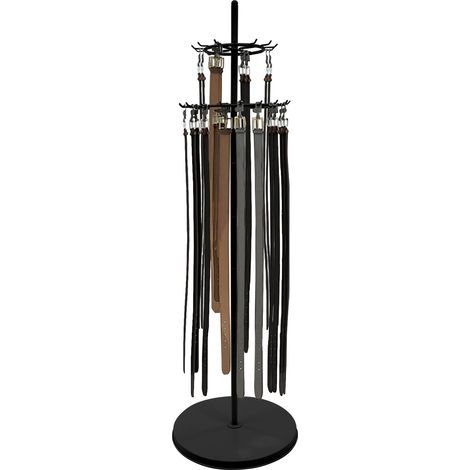 168 cm - Porte-cravates - Présentoir décoratif pour organiser et présenter des lacets, ceintures, écharpes, pour magasins de vêtements et boutiques (noir) (1/5)