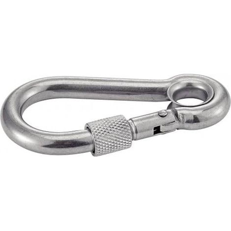 5 Mousquetons à Oeil avec Vis de Securité 6 mm - Inox A4 - D-Work