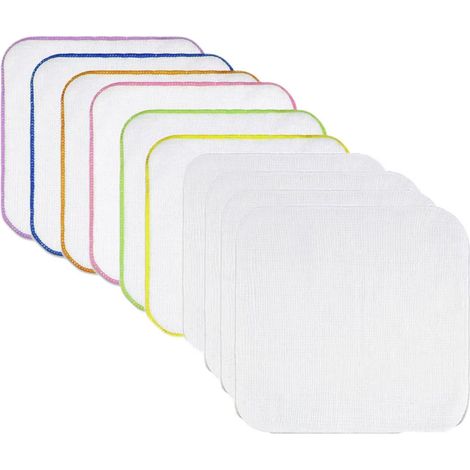 Serviette Carrée En Coton Pur - 16x16 Cm - Douce Et Absorbante - Pour Bébé Et Enfant - Lot De 1 (1/5)