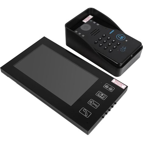 Digicode Video Interphone Domotique 7" Tactile RFID avec Caméra Contrôle Porte Sécurité Maison Alarme Système (1/4)