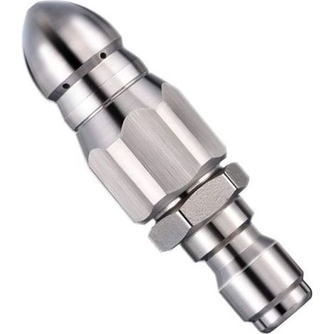 Hochdruckreinigungsdüse aus Edelstahl zum Reinigen von Abflüssen, für Hochdruckreiniger, Heckstrahldüse/Raketendüse (für 1/4"-Schlauch) (1/5)