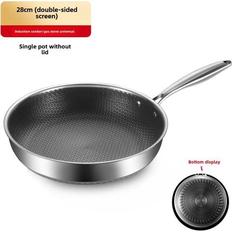 Poêle En Acier Inoxydable 316 Antiadhésive 50x30 cm Pour Steak Sans Fumée Pour Plaque Électrique Induction Gazinière (1/5)