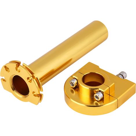 wosume Poignées de torsion d'accélérateur, 7/8"22 mm en alliage d'aluminium Guidon Poignées de torsion d'accélérateur Accélérateur pour moto scooter Dirt Bike Universal(Gold) (1/5)