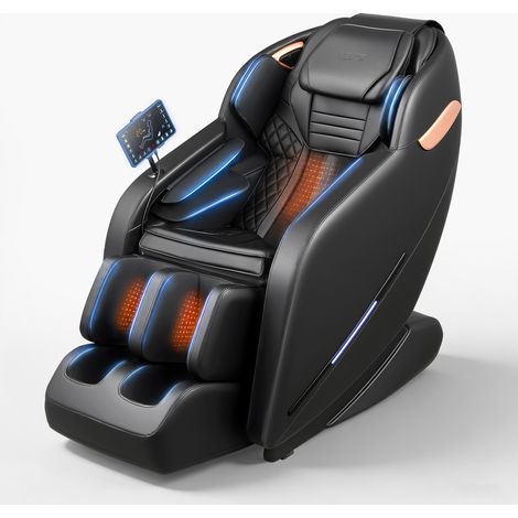 VEVOR Fauteuil de Massage 3D a Gravite Zero pour Tout le Corps, Repose-pieds Extensible, Modes Automatiques, Coussins Gonflables, Chauffage Taille et Jambes, Haut-parleur Bluetooth, pour Maison Bureau (1/5)