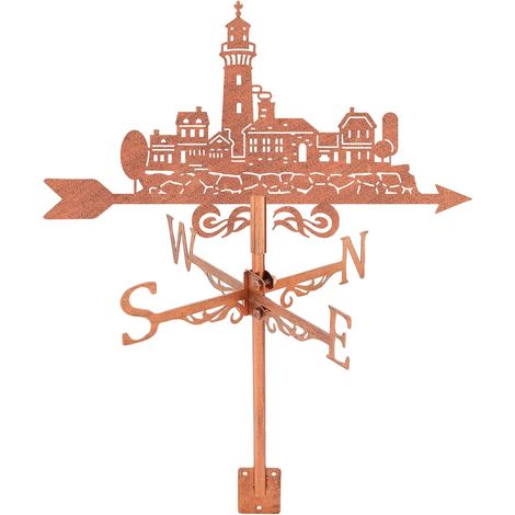 1 Ensemble de Girouette Métallique en Forme de Phare pour Toit en Cuivre Rouge Girouette de Jardin Exterieur Décor Conçu pour Les Patios Maisons et Abris de Jardin Granges Gazebos Arrière (1/5)
