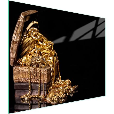 Glasschneidebrett 52x30 Gold (1/5)