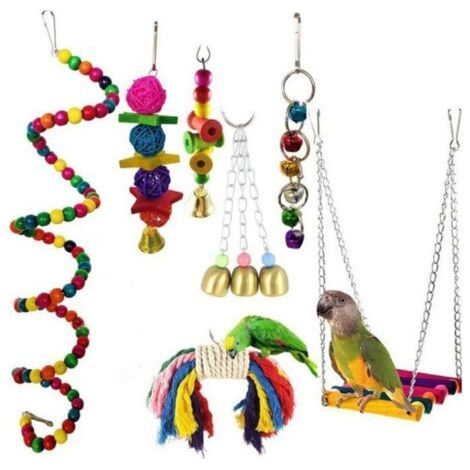 Jouet suspendu pour perroquet7Ensemble monobloc, balançoire suspendue pour oiseau (1/5)