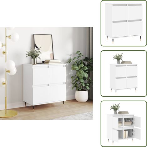Sideboard Weiß 60x35x70 cm Holzwerkstoff - Schreibtisch - Wohnzimmermöbel - Sideboard - Regal - Aufbewahrung (1/5)