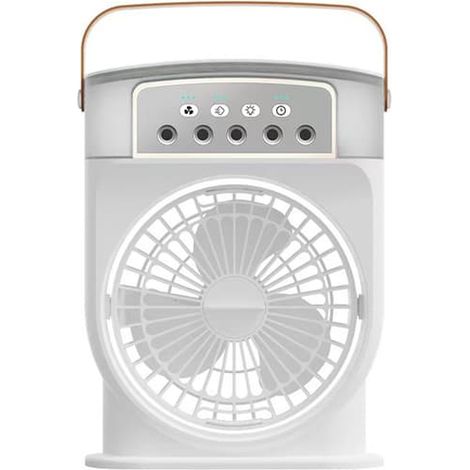 Ventilateur brumisateur portable, réservoir d'eau de 600 ml, 3 vitesses, rafraîchisseur d'air idéal pour l'été, les voyages, le camping et les activités de plein air - Blanc (1/5)