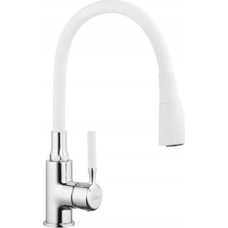 Rubinetto da cucina moderno bianco e cromo