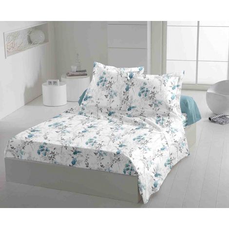 Parure de draps 3 pièces coton 57 fils vert - 240x300 cm -POMPADOUR