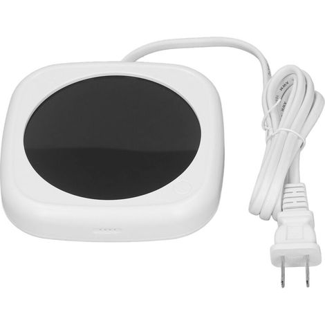 Scaldatazze elettrico a temperatura costante, piastra riscaldante per casa, ufficio e viaggi, spina USA, 110 V, bianco -Crezuo