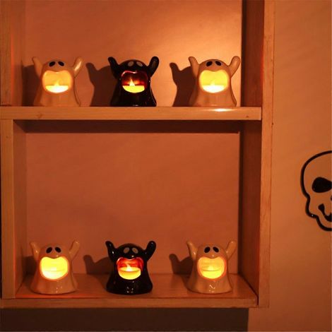 Halloween-Geisterdeko, batteriebetriebene LED-Kerzen, flammenlose Kerzen