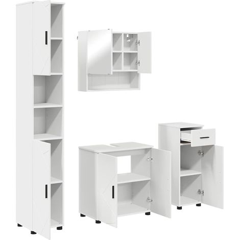 Juego de muebles de baño 4 pcs Madera contrachapada & Metal vidaXL (1/5)