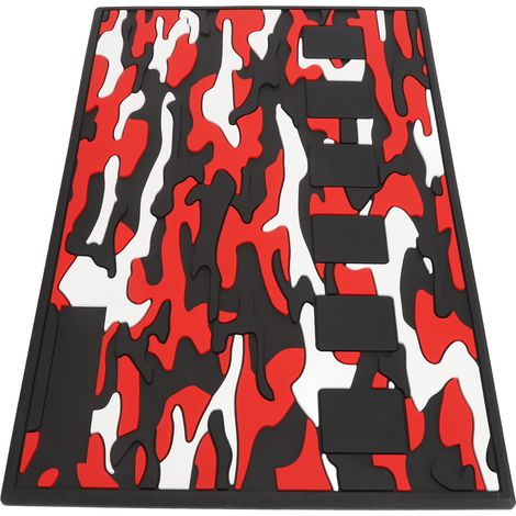 Tapis de coiffeur magnétique à motif camouflage antidérapant en silicone pour tondeuses et ciseaux. (1/5)