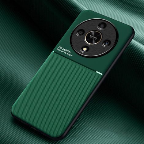 Coque pour Honor Magic6 Lite 5G/Magic 6 Lite, Grâce Exquis Mode Texture Doux Étui, Premium Très Mince Antichoc Antidérapante TPU + PU Bumper Silicone Housse. Vert (1/5)