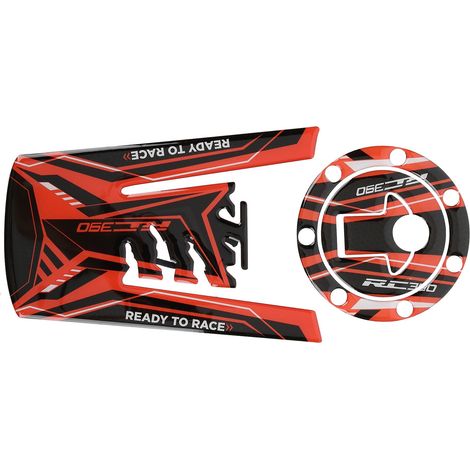 Kit de protection autocollant réfléchissant noir et orange pour réservoir de moto RC390 (1/5)