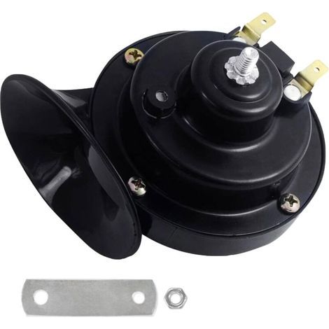 12V 115dB pneumatisches Schneckenhorn, wasserdicht, für Auto, LKW, Motorrad und Boot (schwarz) (1/4)