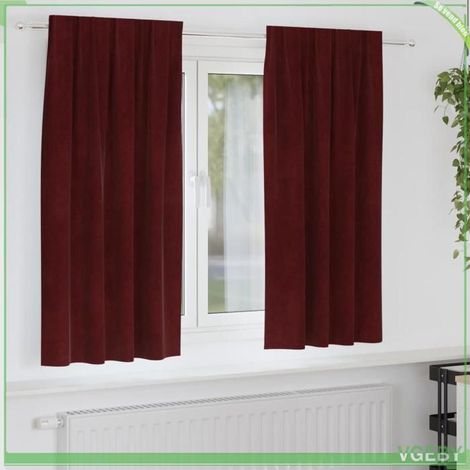 4107304 Rideaux occultants 2 pcs Bordeaux 140 x 175 cm Velours (1/5)