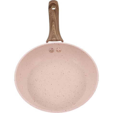 Petite Poêle Antiadhésive en Aluminium Poignée Isolante en Bois pour Œufs et Burgers, Cuisine la Maison Cuisson des Bébés (1/5)