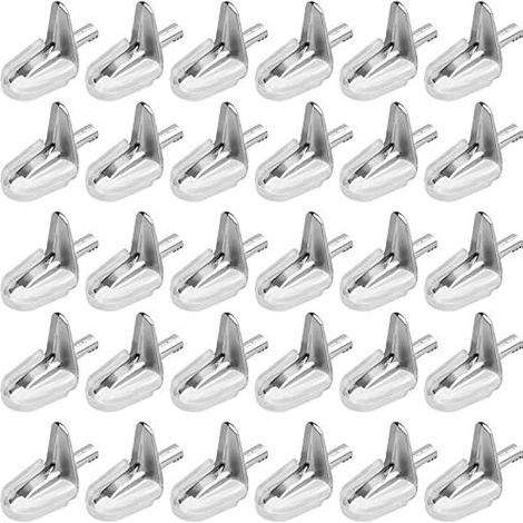 Lot de 30 supports d'étagère en verre 3 mm pour étagère, bibliothèque, meuble (1/5)