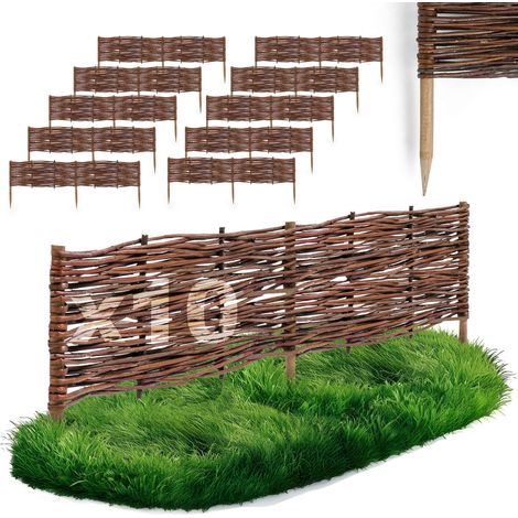 Lot de 10 Bordures Osier Bogateco Saule Naturel 120x20 cm (1/5)