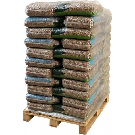 bancale 40 sacchi pellet in legno di abete certificato en plus a1 prodotto in trentino, sacchi da 15 kg (1/4)