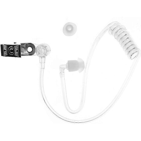 Spulenförmiger Akustikschlauch mit Metallclip als Ersatz für Radio-Ohrhörer-Headset