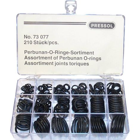 Pressol Juego de Juntas Tóricas Negras 210 piezas Nitrilo