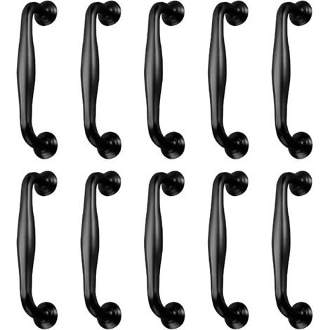 Lot de 10 boutons de meubles, noirs, boutons de cuisine, boutons d'armoire, boutons de bar, boutons de 96 mm, boutons de porte de placard, boutons de tiroir (1/4)