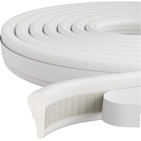 5M Mousse Joint de Porte et Fenetre Isolation Anti Froid,Joint de Porte Isolant Phonique Joint de Porte D'entrée,Bande Calfeutrage Autocollante pour Colmater Interstice Porte et Fenêtre Blanc 1 Volume (1/5)