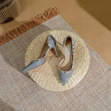 Escarpins femme élégants, chaussures de travail à talons hauts, mocassins à clous pour femmes, chaussures habillées décontractées, bout ouvert, taille standard, usage professionnel