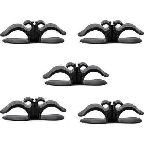 Organizador de cables de cocina, 9,6 x 3 cm, pequeño enrollador de cables multifuncional para electrodomésticos de cocina, negro, 5 unidades. (1/5)