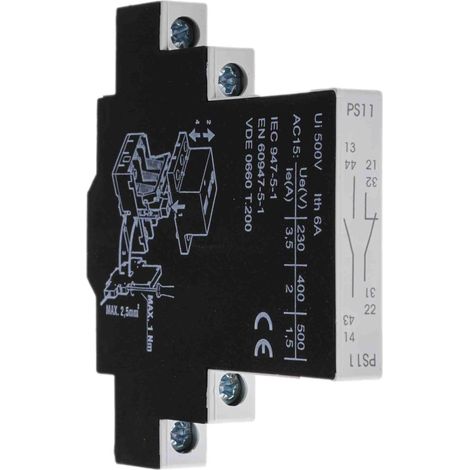 Contact auxiliaire RS PRO 2 contacts 1 N/F + 1 N/O Montage rail DIN ( Prix pour 1 ) (1/2)