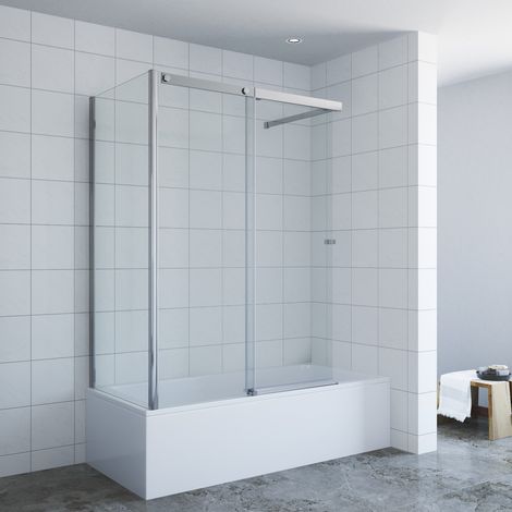 Badewannen-Glasschiebewand 110x70x150 cm mit Seitenteilen Badewannen-Duschtür (1/5)