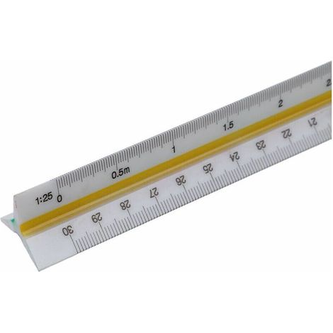 30 cm long triangular measuring ruler with metric scale for engineers and architects (1/3)