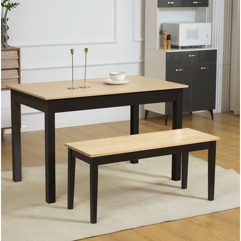 Banco de comedor para 2 personas de madera de pino 102 x 36 x 45 cm natural DESVIAE (1/5)