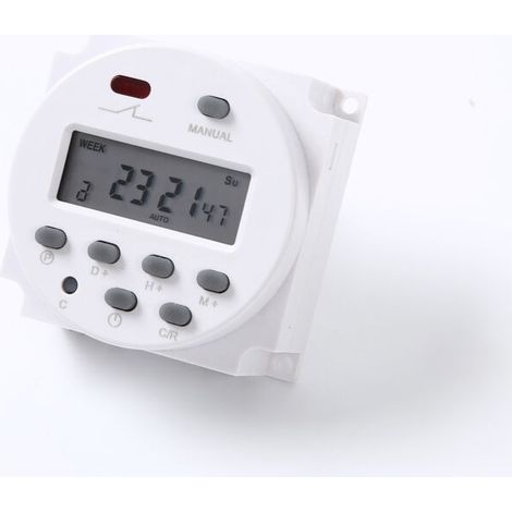 2 Piece Programmable Clock Switch, Modular Timer, with Programmable Timer and LCD Digital Screen, Programmable Timer Socket, 8 Terminal Blocks, CN 101A, 12V DC 16A (1/4)
