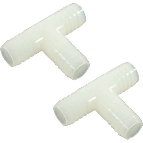 2x Raccord de tuyau coudé en T 3 embouts Connecteur Jonction Adaptateur Durite Tube Pulvérisation Tondeuse Tracteur Universel, diamètre embouts 19mm