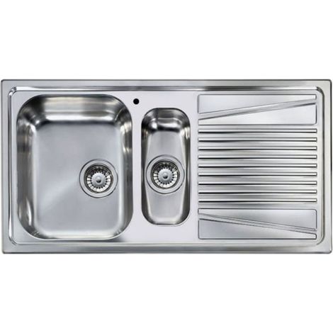 Lavello Elleci Inox da incasso Vasche a Sinistra River 475 Satinata Inox LIR475SACSX (1/2)